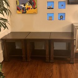 Three (3) Matching Solid Wood End Tables!