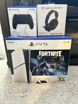 PS5 bundle including a 24-inch 185Hz monitor, one controller, and a headset.
