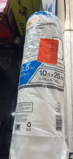 Clear Plastic Sheeting 3.5 Mil 10x25 ft