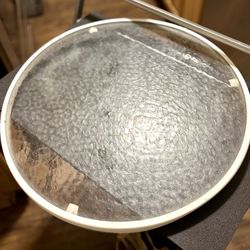 Round Hammered-Texture Tempered Glass Patio Table Top 20½" D (w/Rim)