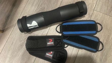 Barbell pad and ankle straps