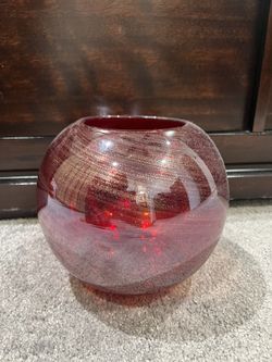 Red Decorated Bowl - Glass