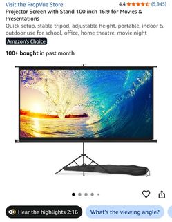 Projector Screen with Stand 100 inch