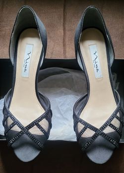 Nina New York Black Rhinestone Heels
