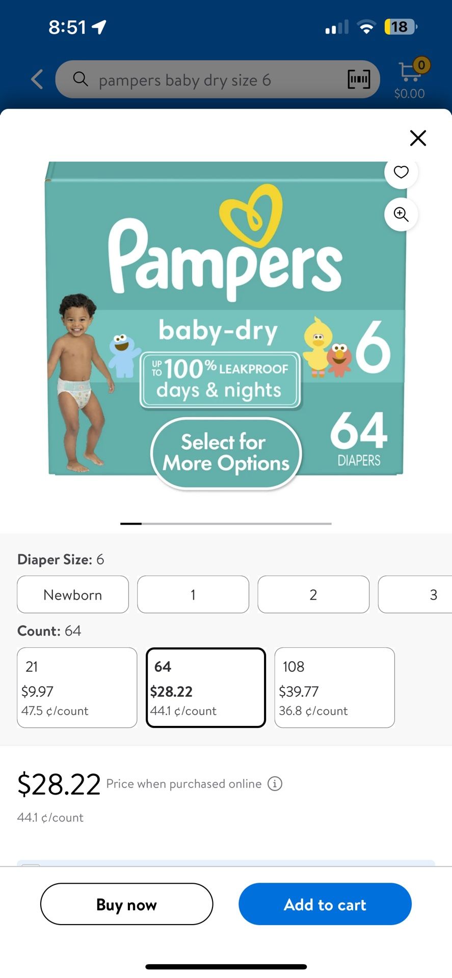 Pampers Baby Dry Size 6 