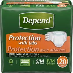 Depend Protection with Tabs, Maximum Briefs S/M - BUNDLING OPTIONS INCLUDED