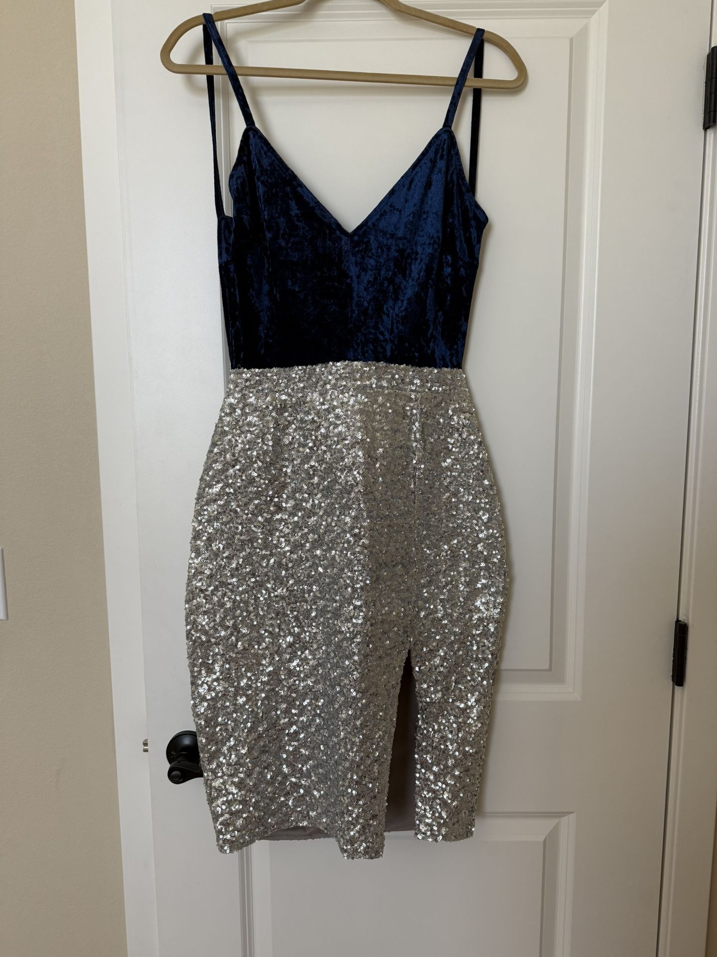 Royal Blue velvet & Sequence Dress