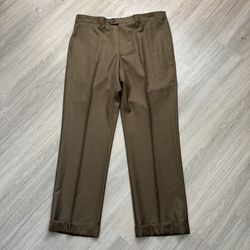 Santorelli Dress Pants Luxury Serge Romeo Size 38x31 Brown Tobacco New With Tags $195