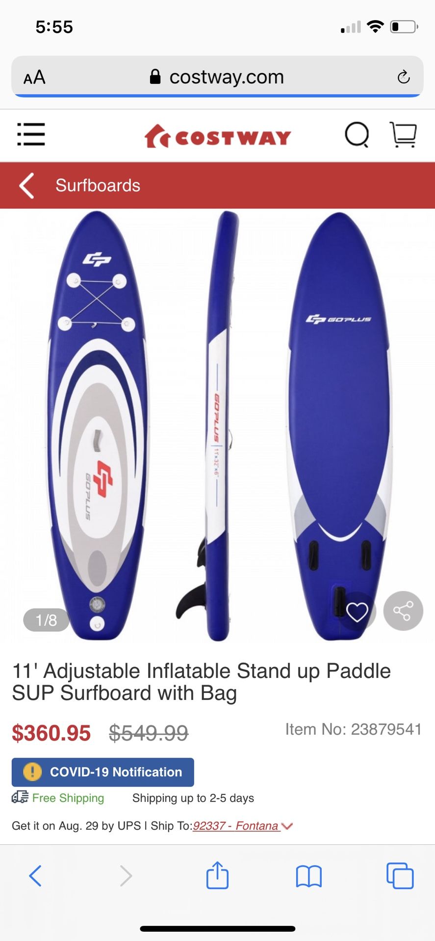 New inflatable paddle board