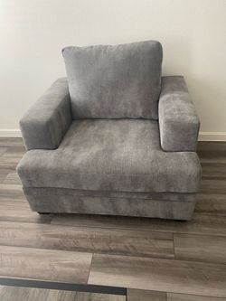 Bonaterra Charcoal Grey Fabric Oversized Armchair
