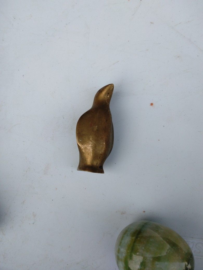 Vintage Brass Penguin Paperweight