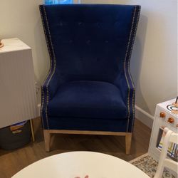 Navy velvet Wingback Chair 