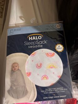 Halo sleepsack HALO Sleepsack Swaddle, 100 percent cotton, Sunshine Rainbows, sm