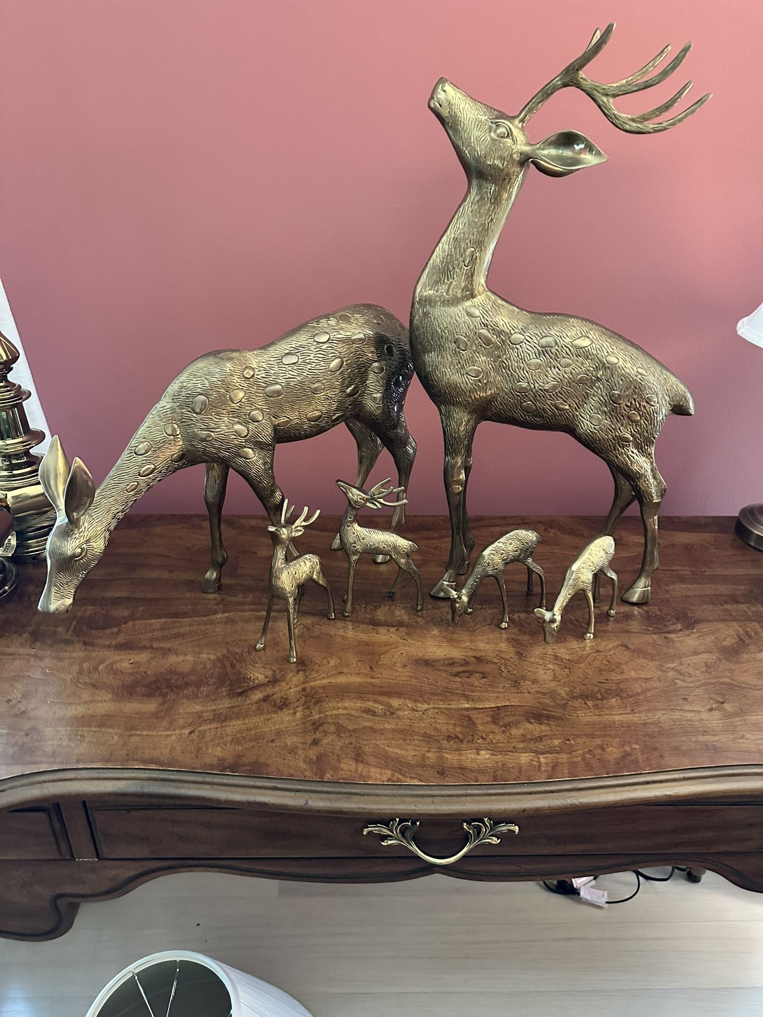 Solid Brass Deer Set