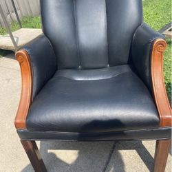 Council High-Back Leather Side Chair