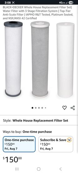 Black & Decker whole house water filters- 3 stages