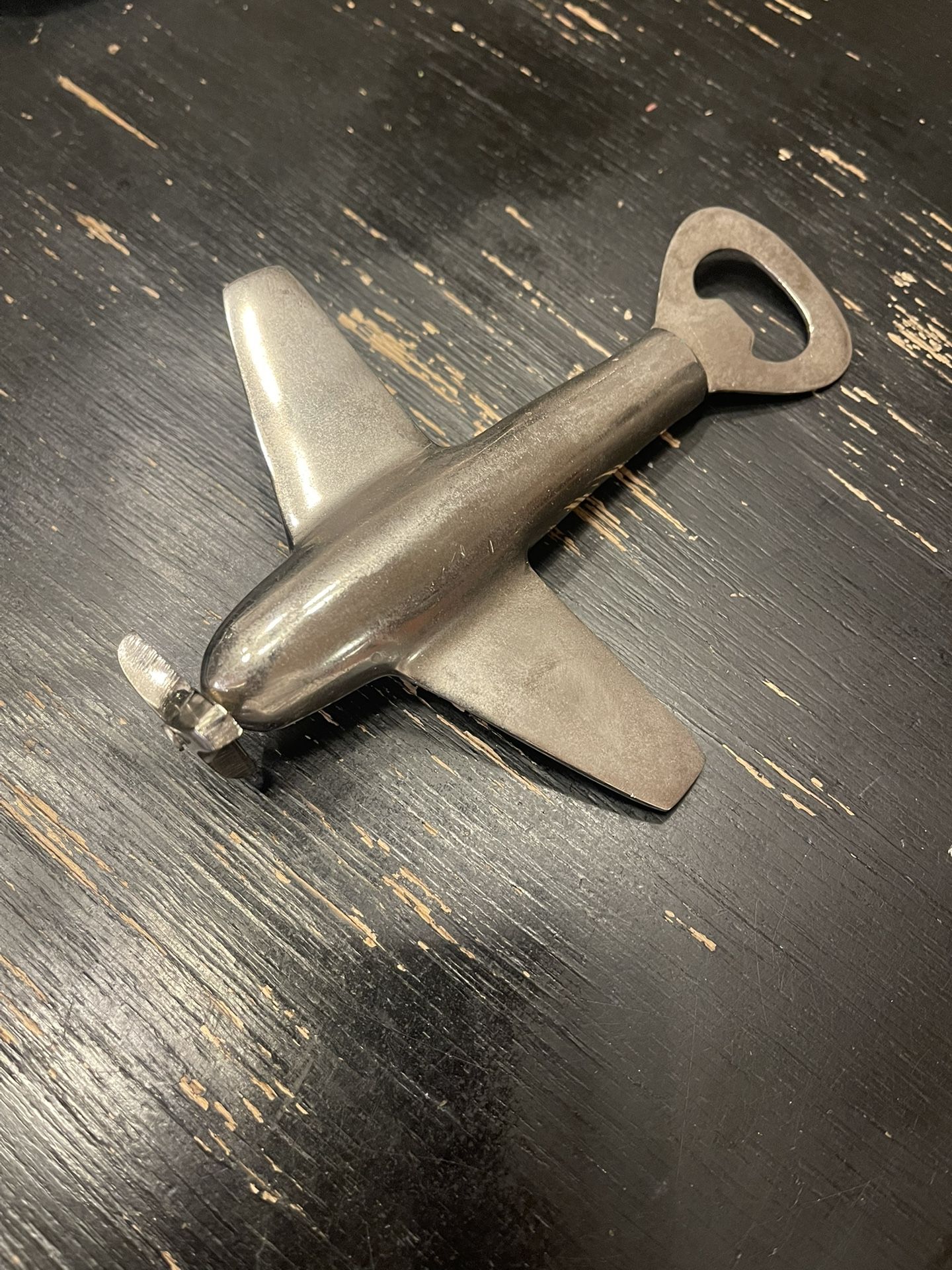 Vintage Solid Stainless Steel Airplane Bottle Opener