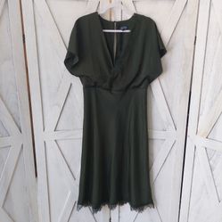 Olive Green Crossover Slip Dress