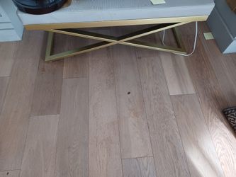 2 3 Foot Brass an Leather Top benches 