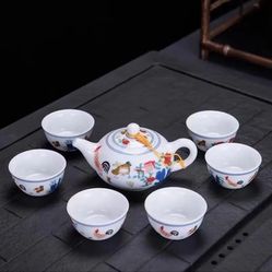  Tea Set, Teapot +Teacup, Teaware Home Decor, Antique Vintage Collectible