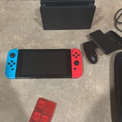 Nintendo Switch With Charger And Games 