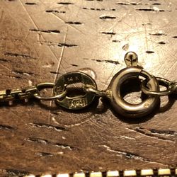 14k Solid gold Round Box anklet 9 1/4 In