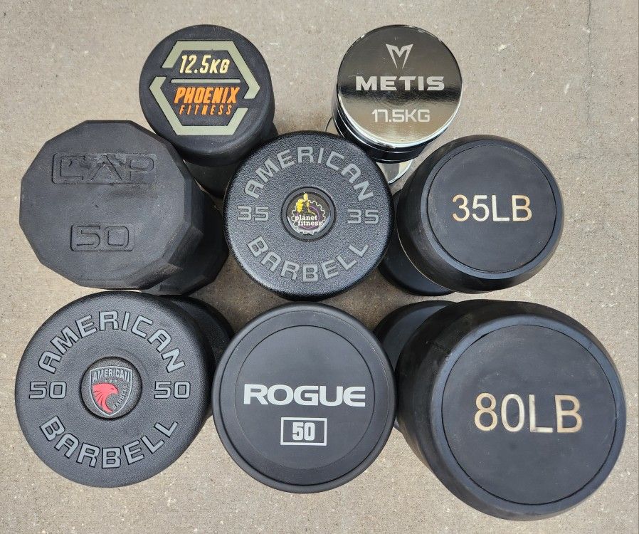 Rubber and Urethane Round and Multi-Sided Dumbbells