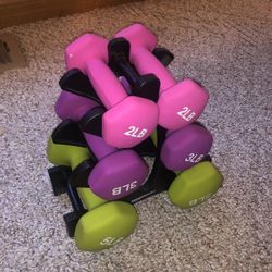 6 PC Set Dumbbell Hand Weight Set. Home Weights Exercise 2 3 6 Pounds for Sale in Fort Collins CO OfferUp