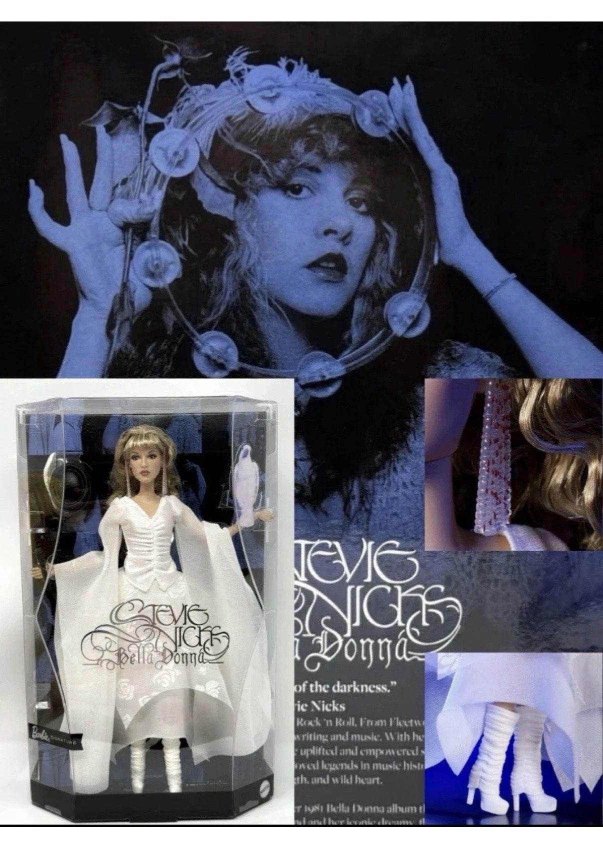 PRESALE SHIPPED Barbie Stevie Nicks Bella Donna Collector Doll White Dress