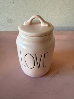RAE DUNN PINK LOVE BABY CANISTER