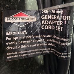 Briggs & Stratton 25 foot generator adapter cord set