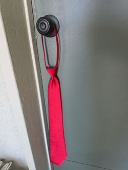 When you don't know how to tie a tie Red Tie