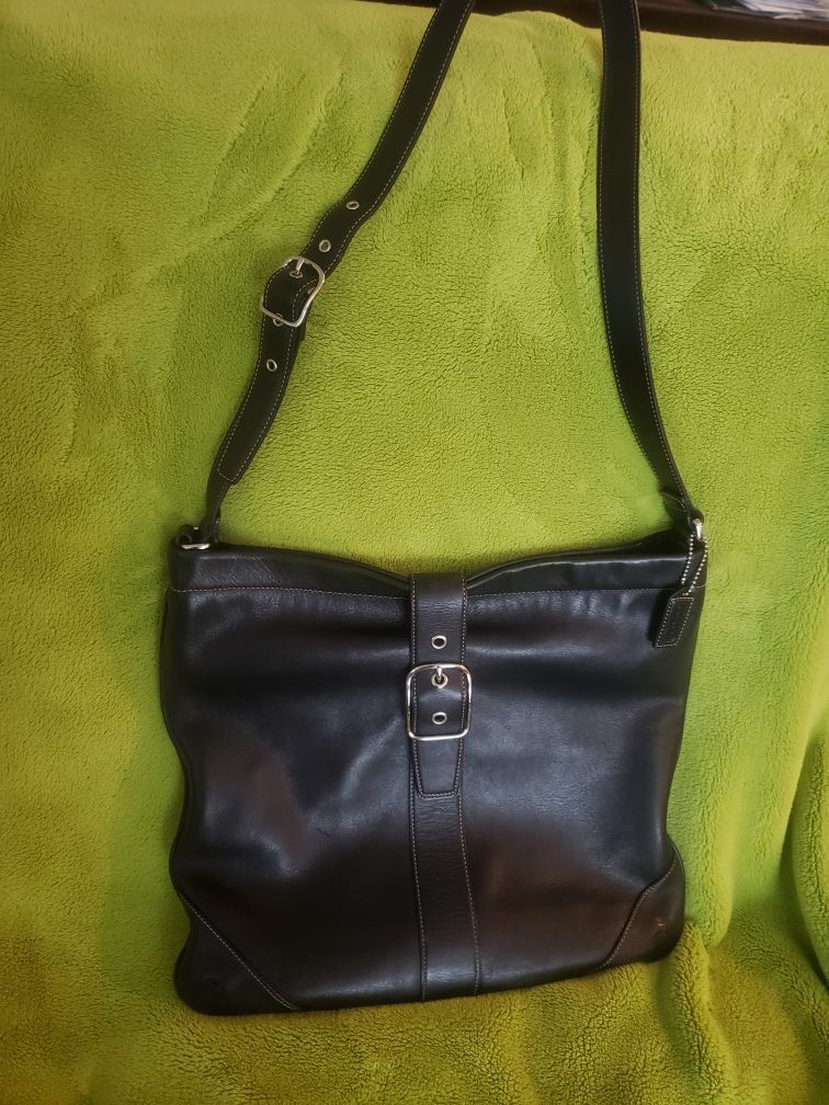 COACH leather messenger bag