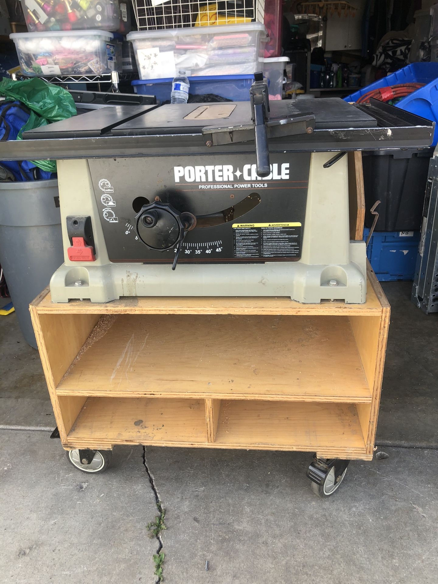 Porter Cable Table Saw with a homemade stand