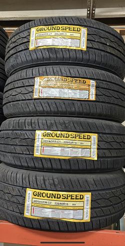 225/60/16 GROUNDSPEED  (4 TIRES NEW) INCLUDED INSTALLATION AND BALANCING (PROMOTION)✅