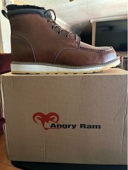 ANGRYRAM Winter Steel Toe Boots for Men (12.5)