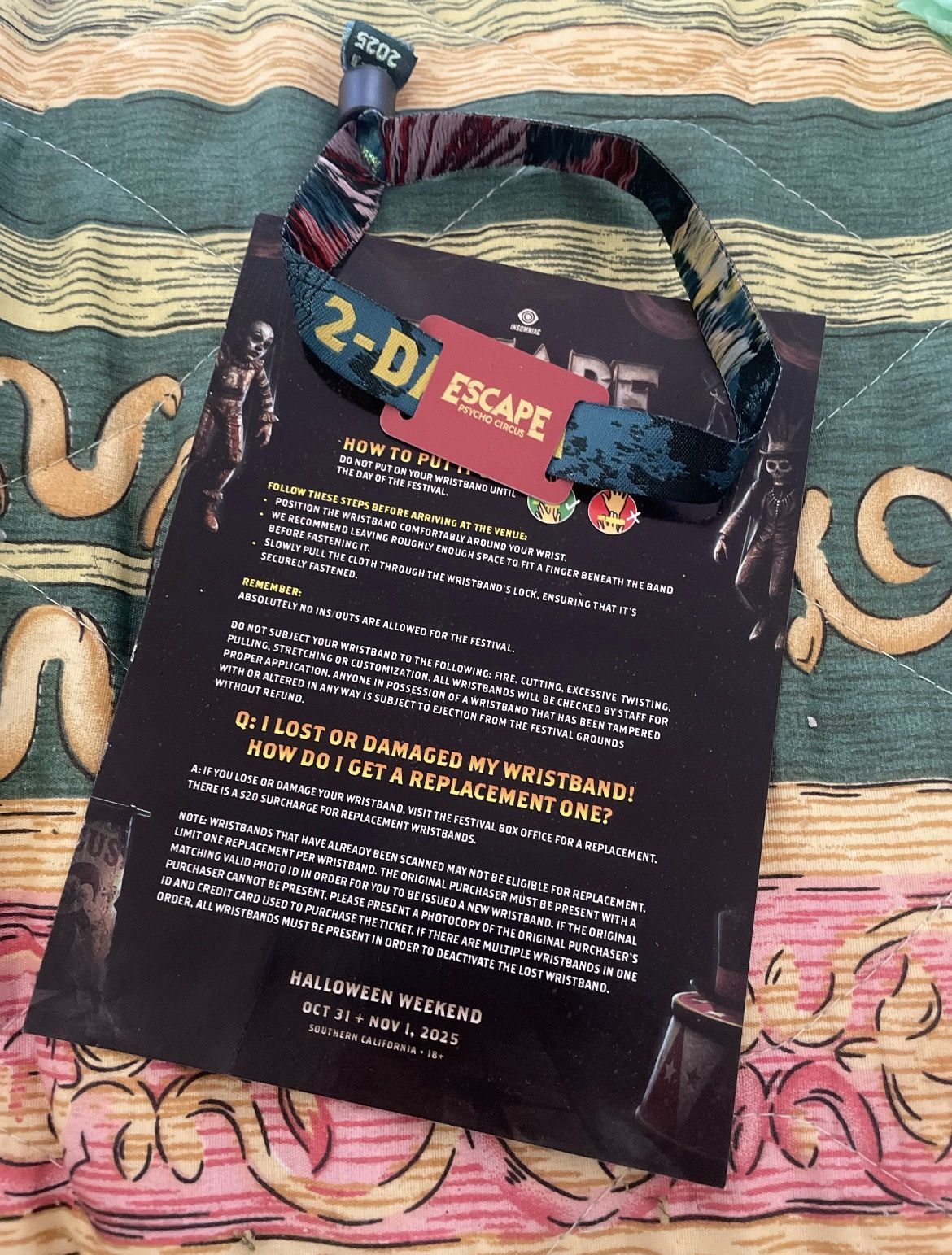 Escape 2 Day GA Wristband