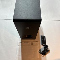 Yamaha Wireless Powered Subwoofer Black Home Theater Bass Soundbar Speaker Link OBO
