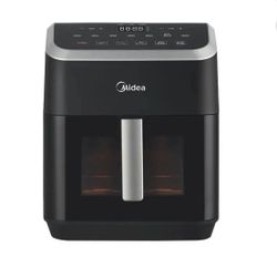 Midea HeatXpress™ Air Fryer, 7.8 Qt, See-Thru Window, 8-In-1 Oven, Digital Controls, Black 