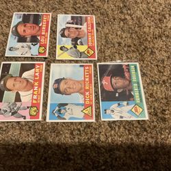 5 Vintage 1960 Topps Baseball Cards With Minor Stars HBV $38