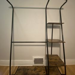 Rustic Z-Frame Wardrobe With Shelves 