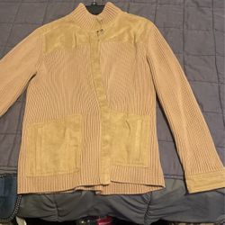 Jones New York Sport Classy Snap Up Sweater/ Suede Like (XL) Unisex