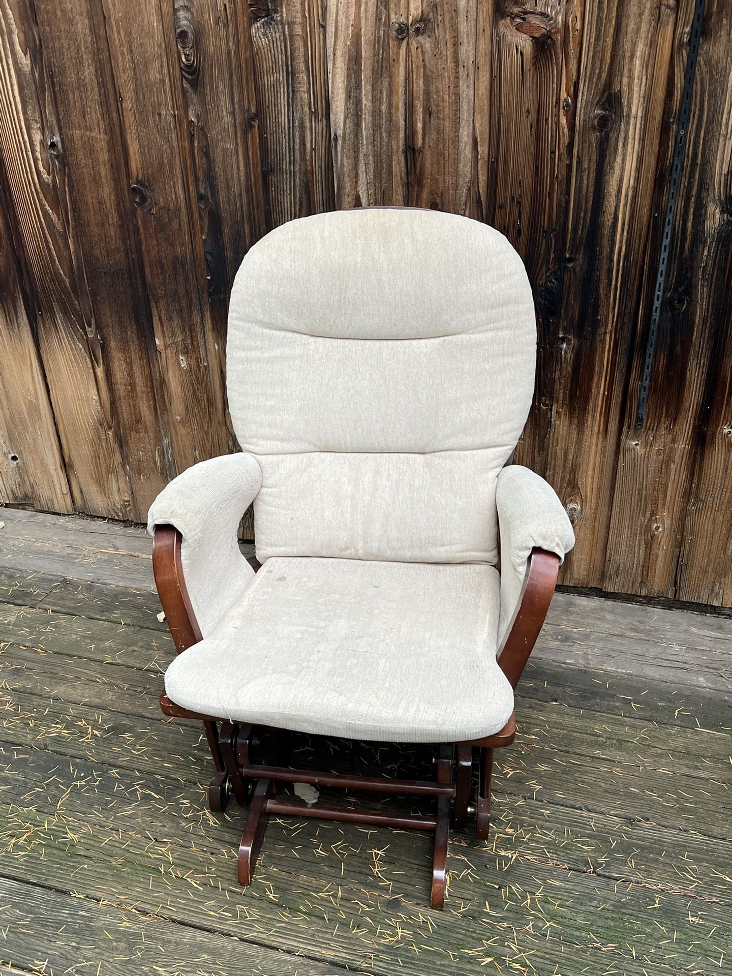 Brown and Ivory Rocking Chair w/ Removable Cushions