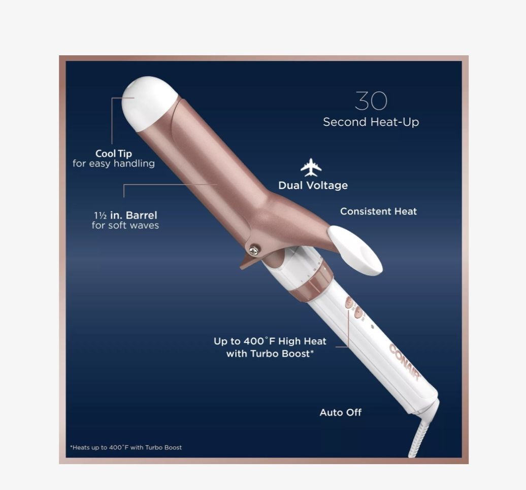 Hair Curling Iron Conair Double Ceramic 1.5 Inch