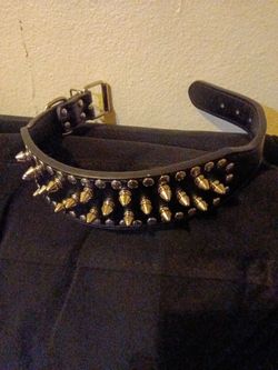 Leather Spiked Dog Collar For Medium Sized Dog Or Person