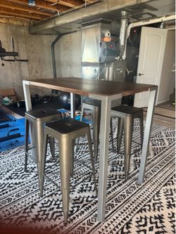 Designer table and barstools