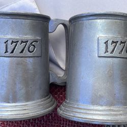 1776 Bicentennial Pewter Beer Stein Mug Tankard 4.75 Tall By Duratale By Leonard