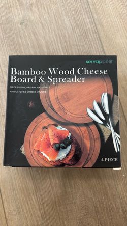 Servappétit Bamboo Wood Cheese Board & Spreader Set