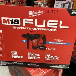 Milwaukee M18 FUEL ONE-KEY 18V Lithium-Ion Brushless Cordless 1-3/4 in. SDS-MAX Rotary Hammer with Two 12.0 Ah Battery