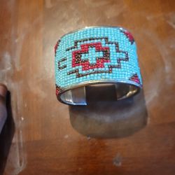 Hand Beaded Cuff Bracelet 